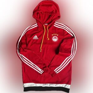 Red Olympiakos Adidas Soccer Hoodie Men’s Small